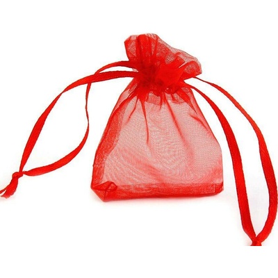 Dárkový pytlík 4,5x7 cm organza - červená (10 ks)