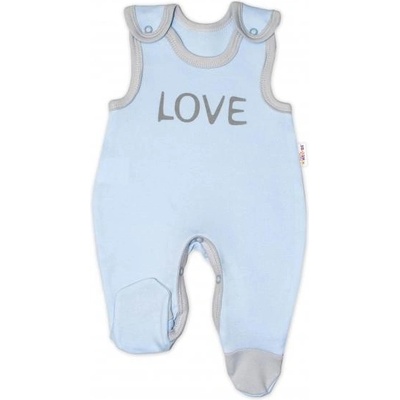 Baby Nellys Dojčenské bavlnené dupačky Love modré