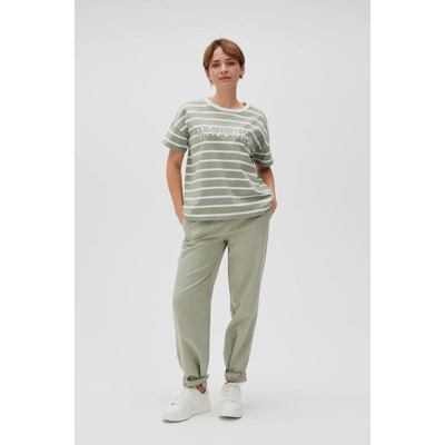 Moodo Marisse Women's Sweatshirt L-Bl-4601 Olive biela svetlozelená