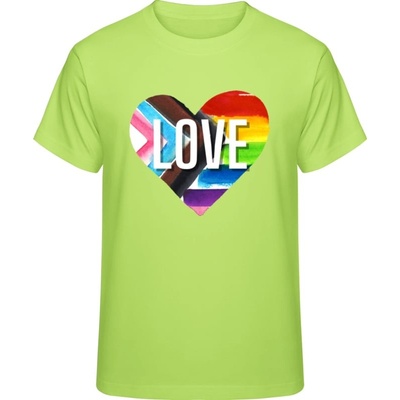Premium Pride tričko Dúhové srdce Love Limetková
