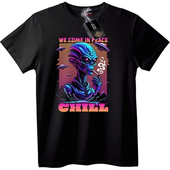 NOONEBRAND Тениска с извънземно Chill - 3XL, Black