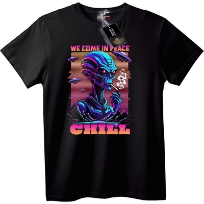 NOONEBRAND Тениска с извънземно Chill - 3XL, Black