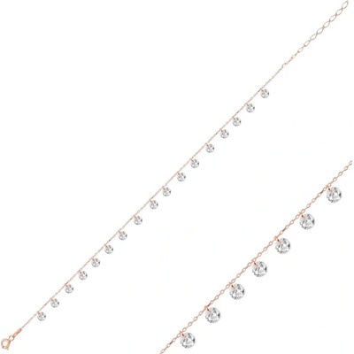 Olivie stříbrný řetízek na nohu rose 5803