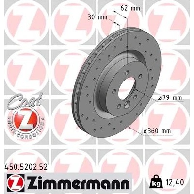 ZIMMERMANN Brzdový kotúč 450520252