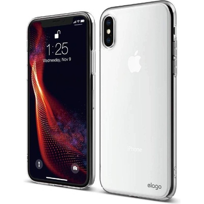 elago Slim Fit Case - качествен поликарбонатов кейс за iPhone XS (прозрачен)
