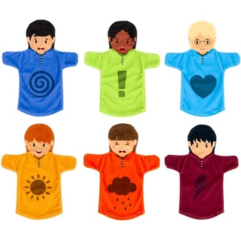 Achoka Комплект от 6 кукли за театър Емоциите на хората (802)