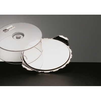 APS Servírovací tác s úchyty a poklopem průměr 320 mm Barok inox