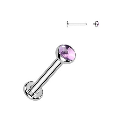 Šperky4U Piercing do brady labreta Ametyst TITAN TIT1703-1208