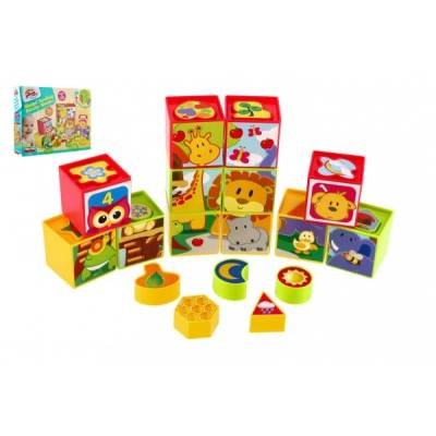 Teddies Kostky + jiné tvary plast v krabici