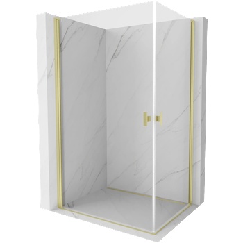 Mexen Mist-B Duo отваряема душ кабина 85 x 80 см, прозрачна, четка злато - 8A2-085-080-55-00 (8A2-085-080-55-00)