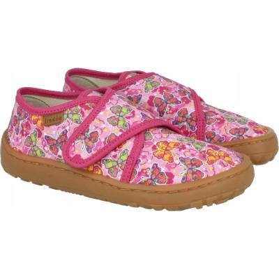 FRODDO DETSKÉ barefoot papuče NA SUCHÝ ZIPS PRE DIEVČATÁ G1700438-8 RUŽOVÉ