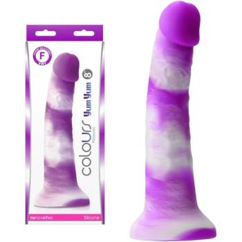 Image 1 of Пенис дилдо от силикон, лилаво-бяло, 22см. - Colours Yum Yum (NSTOYS0870)