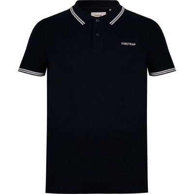 Firetrap Мъжка блуза с яка Firetrap Lazer Polo Shirt Mens - Black