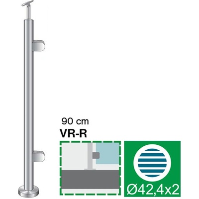 neuvedená Stĺpik, vrchné kotvenie - pravý AISI304, D42,4/2xm