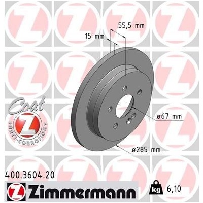 Brzdový kotúč (cena za 1ks) ZIMMERMANN 400.3604.20