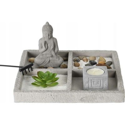 Poop HOME ELEMENTS Zenová zahrádka Buddha, čtverec
