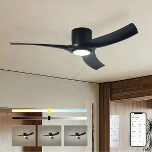 ZEVENTI - LED таванен вентилатор ORBITO LED/24W/230V Wi-Fi Tuya черен + дистанционно управление (ZV0069)
