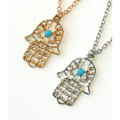 Fashion Jewerly Řetízek Hamsa, Ruka Fátimy, ochranný symbol 1884