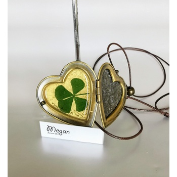 Meganflo Медальон за снимка сърце с детелина