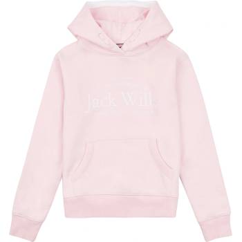 Jack Wills Детски суичър Jack Wills Kids Girls Logo Script Hoodie - Pink Lady