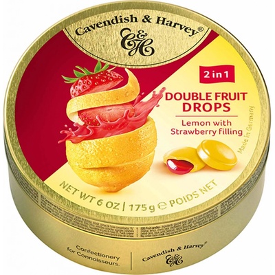 Cavendish & Harvey Confectionery Double Fruit Drops Orange with Rasperry Filling 175 g