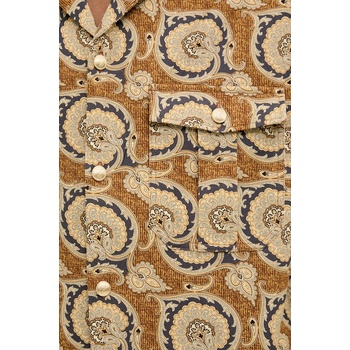 Drôle de Monsieur Памучна риза Drôle de Monsieur La Chemise Paisley мъжка в кафяво със свободна кройка с класическа яка G-SH203-CO189-MS (G.SH203.CO189.MS)