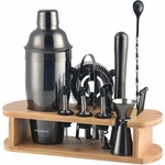 KLAUSBERG Комплект за коктейли Klausberg KB 7584, 17 части, Бамбукова стойка, Графит (9999KB7584) - topmarket