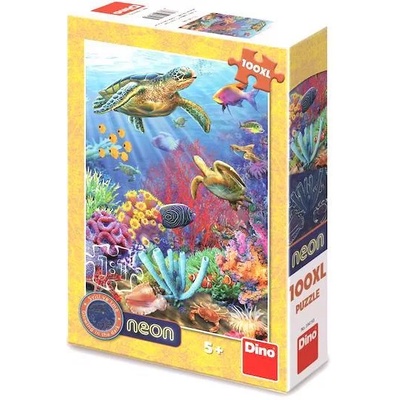 Dino - Puzzle Underwater world 100 XL neon - 100 piese