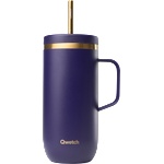 Qwetch Студена чаша Isotherm с дръжка, 600 мл - Dark Violet & Gold