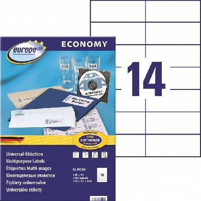 E100 Etikety ILK 100 listů bílá 105 x 42,3 mm ELA038