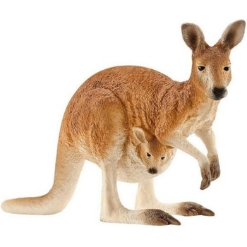 Schleich Червено кенгуру с малко