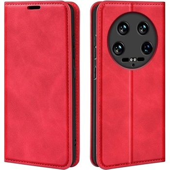 GKK Кожен Калъф с Джобове за Xiaomi 14 Ultra, Wallet Book Case, Червен (5906601898613)