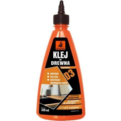 DRAGON Lepidlo na dřevo D3, vlhkuvzdorné, transparentní, 200 ml