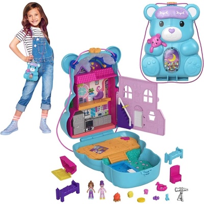 Mattel Polly Pocket Sleepover Teddy Bear Bag
