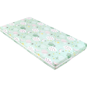 Kikkaboo Бебешки матрак KIKKABOO Fantasia Plus 60/120/6см Clouds Mint (41107030028)