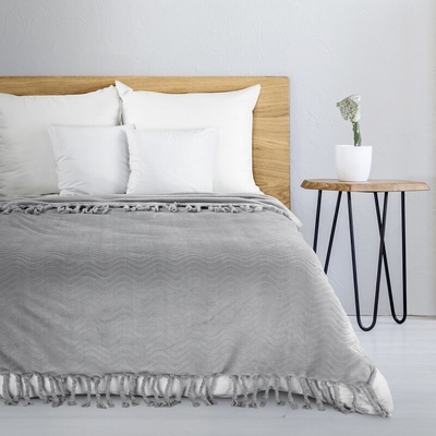 Takoy Deka typu flano EMMA s reliéfním vzorem a ozdobnými třásněmi-HF-461655 | 150 x 200 cm