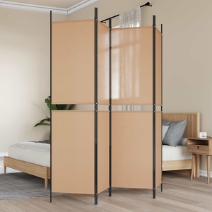 vidaXL 4-панелна преграда Бежово 200 x 200 cm Текстил (42039220)