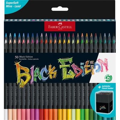 Faber-Castell Комплект цветни моливи, триъгълни, FABER-CASTELL "Black Edition", 50 различни цвята 116450 (116450)