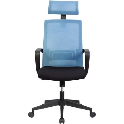 RFG Директорски стол Smart HB, дамаска и меш, черна седалка, светлосиня