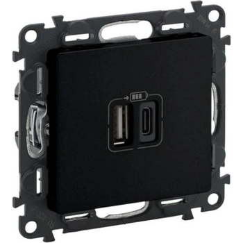 Legrand valena life 2xusb socket type a+c 5v 15w black (756306l)