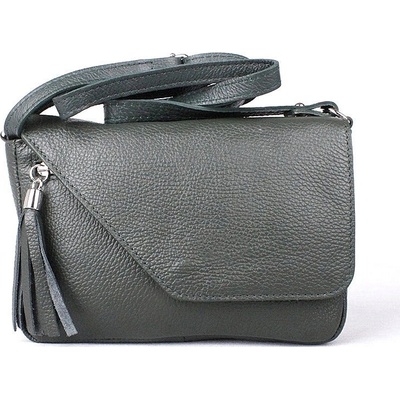 Vera Pelle malá kožená crossbody kabelka no. 151 tmavězelená