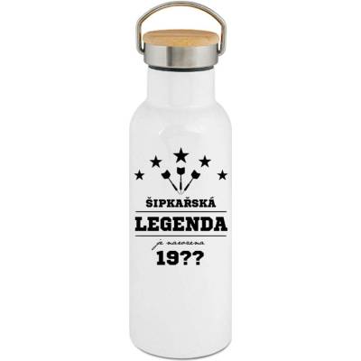 123TRIKO termoska Šipkařská legenda je narozena doplňte rok narození. Bílý tisk 500 ml