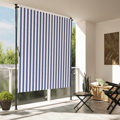 vidaXL Venkovní roleta a bílá 200 x 270 cm textil a ocel Modrá