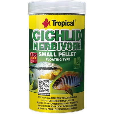 Tropical Cichlid Herbivore Small Pellet 250мл/90г