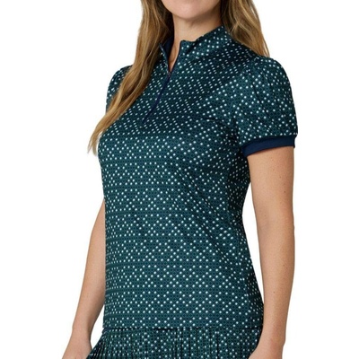 Callaway Dámska polokošeľa Golf PUFF SS KNIT FRM GEO Polo PEACOAT