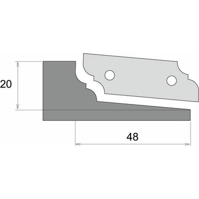 VBD 48,3x16,0x2,0 - pro frézu na výplně F631-16130 profil A