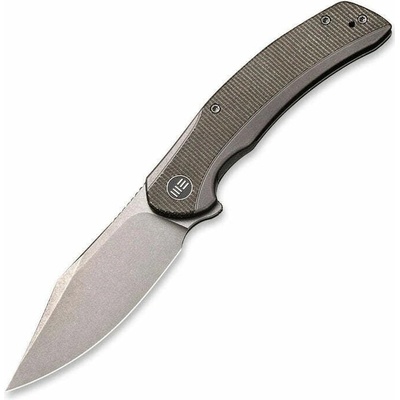 WE Snick šedá titanová rukojeť s tmavě zelenou micarta vložkou, šedá stonewashed čepel CPM-20CV WE19