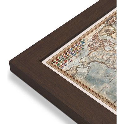 RayWorld Svět - nástěnná mapa Ray World Executive 136 x 92 cm Varianta: mapa v dřevěném rámu, Provedení: Pegi skořice