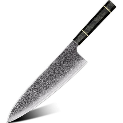 IZMAEL Damaškový kuchynský nôž Tsuriko Big Chef/Čierna 26.5 cm