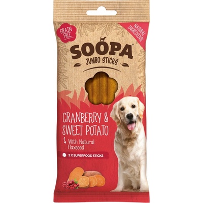Soopa Pets Dentální tyčinky Jumbo Soopa s brusinkami a batáty 170 g
